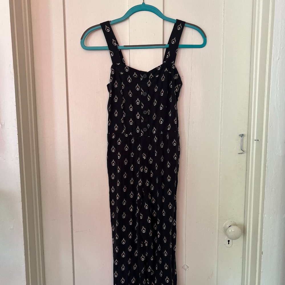 Floral Petite LOFT Jumpsuit in Navy XSP